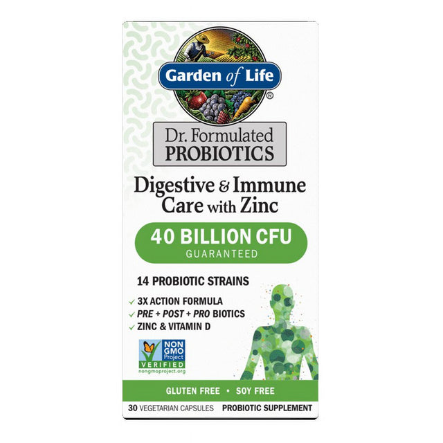 Garden of Life Dr. Formulated Probiotics Digestive Immune Care with Zinc, 30Ct *EN