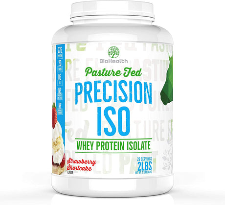 Precision ISO Strawberry Shortcake (2 LB) | 27G Whey Protein Isolate | Non-Gmo | Sugar Free | 28 Servings