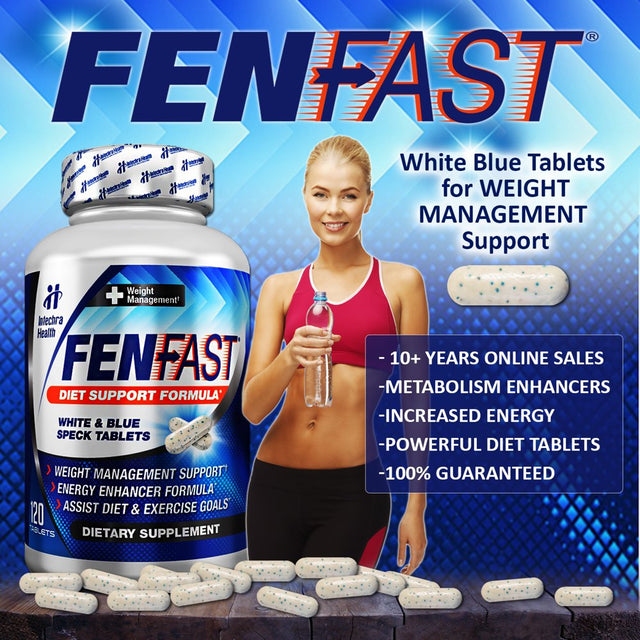 FENFAST Diet Pills Weight Management Support W/ Energy Enhancers, 120 Tablets, Easy to Take