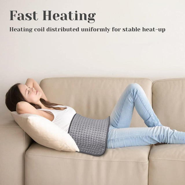 Worallymy Electric Heating Pad for Cramp Back Muscle Shoulder Relief Thermostat Timing Auto Shut off Fast Heating Safety Heat Pad