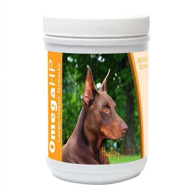 Doberman Pinscher Omega HP Fatty Acid Skin & Coat Support Soft Chews, 90 Count - Brown