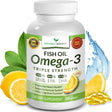 Best Triple Strength Omega 3 Fish Oil Pills 2400Mg , 120 Capsules , Burpless High Potency Lemon Flavor , 864Mg