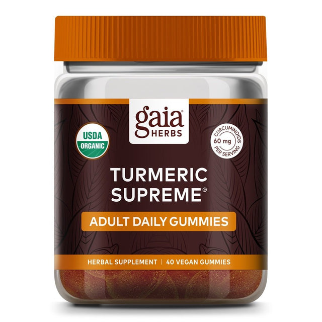 Gaia Herbs Turmeric Supreme Adult Daily Gummies -- 40 Vegan Gummies