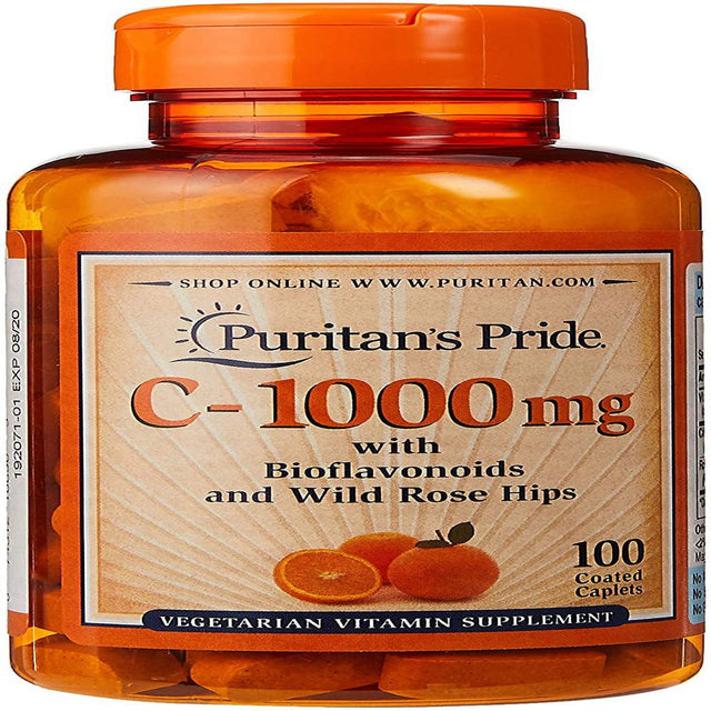 Puritan'S Pride Vitamin C-1000 Mg with Bioflavonoids & Rose Hips-100 Caplets (2 PACK)