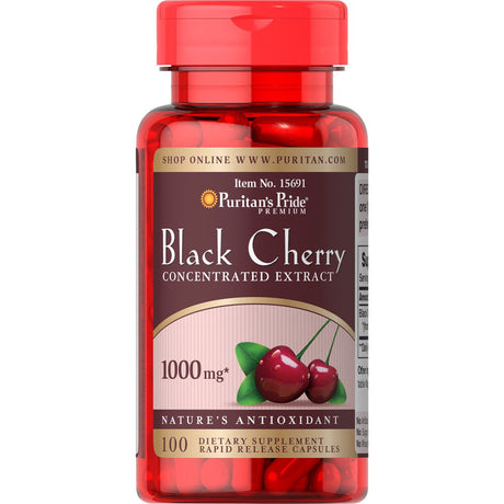 Puritans Pride Black Cherry 1000 Mg Capsules, 100 Count