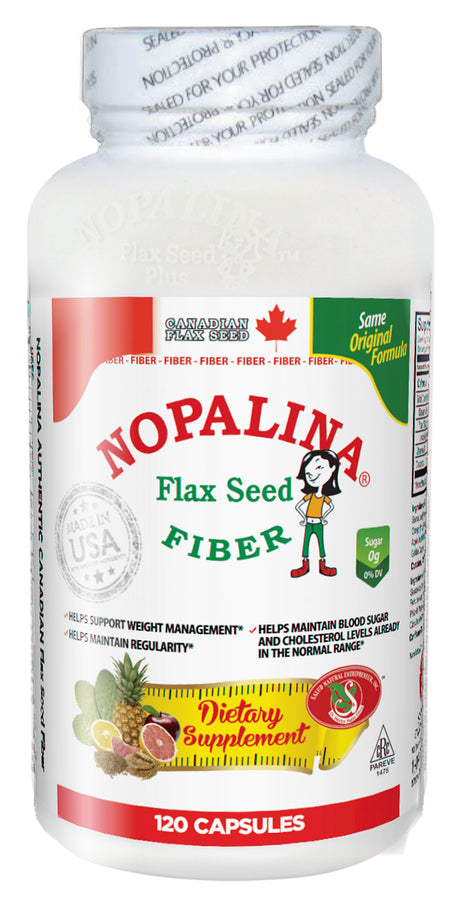 Nopalina Flax Seed Fiber Dietary Supplement, 120 Count