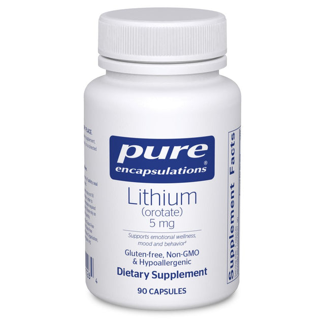 Pure Encapsulations Lithium (Orotate) 5 Mg | Supplement to Support Healthy Mental Function, Emotional Wellness, Memory, and Behavior* | 90 Capsules