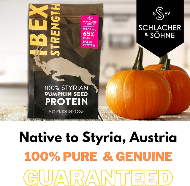 Schlacher & Söhne Styrian Pumpkin Seed Protein Powder: 100% Pure, Organic Plant Protein, Non GMO, Gluten Free, Vegan, No Additives, Boost’S Immune System, Improves Digestion, Made in Austria 17.6 OZ