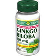 Ginkgo Biloba Standardized Extract 120Mg Capsules, Herbal Supplement by Natures Bounty - 100 Ea, 2 Pack