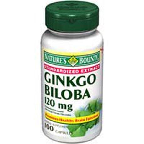 Ginkgo Biloba Standardized Extract 120Mg Capsules, Herbal Supplement by Natures Bounty - 100 Ea, 2 Pack