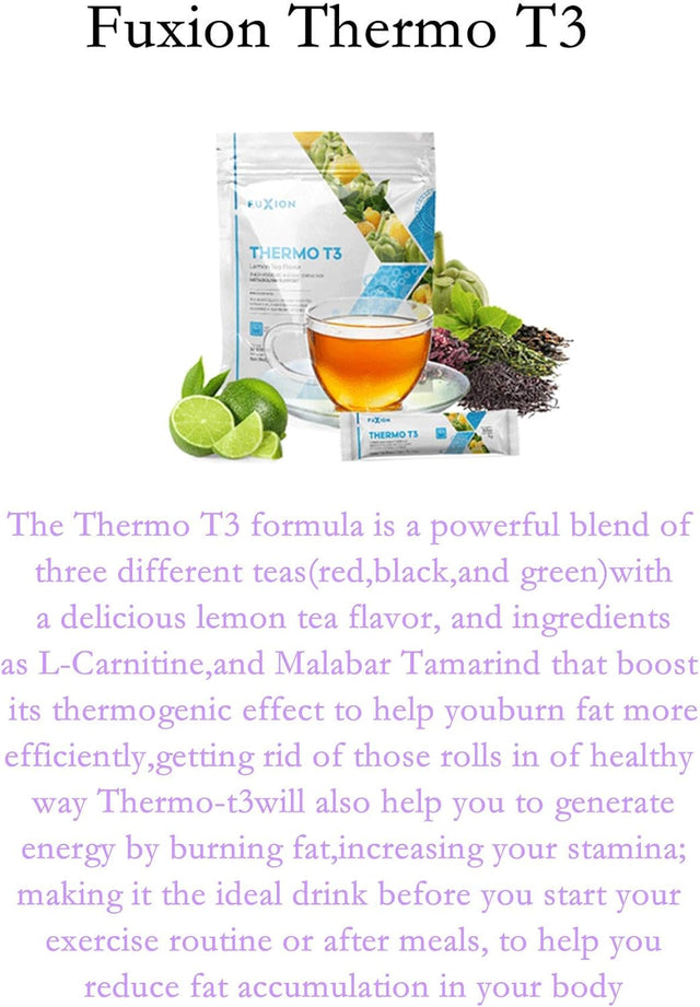 Fuxion Thermo T3,Delicious Lemon Tea Flavor(Thermo TT3, 28 Sachets)