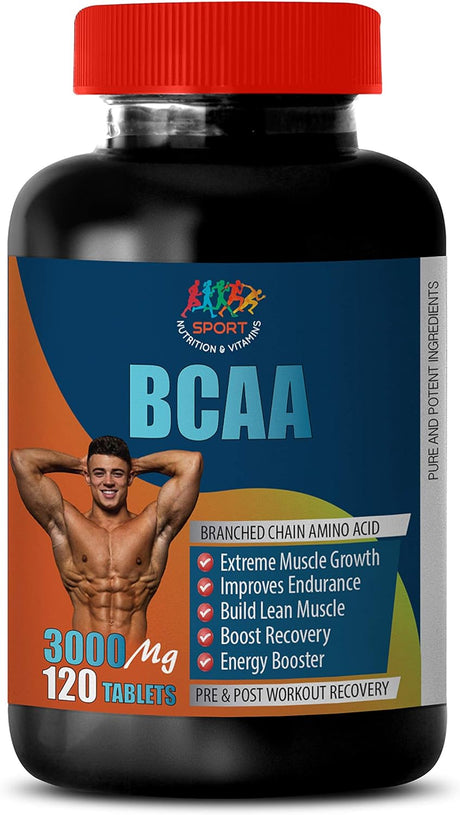 Muscle Builder Weight Gain - BCAA 3000MG - PRE and Post Workout Recovery - Bcaa Tablets for Women - 1 Bottle 120 Tablets