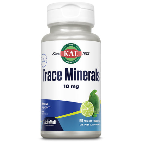 KAL Trace Minerals, 10 Mg Mineral Supplements, Natural Lime Flavor Trace Minerals Supplements, Instant Dissolve Activmelt Tablets for Optimal Trace Mineral Absorption, 90 Servings, 90 Micro Tablets