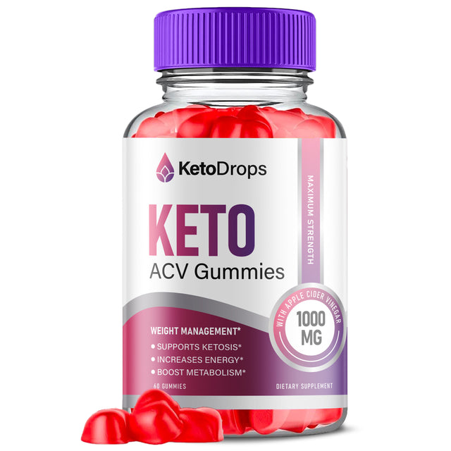 (1 Pack) Keto Drops Keto ACV Gummies - Apple Cider Vinegar Supplement for Weight Loss - Energy & Focus Boosting Dietary Supplements for Weight Management & Metabolism - Fat Burn - 60 Gummies