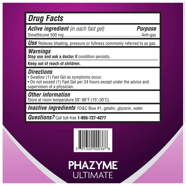 Phazyme Ultimate Gas & Bloating Relief, Works in Minutes, 20 Fast Gels