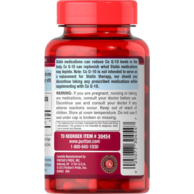 Puritan'S Pride Q-Sorb Coq10 (Coenzyme Q10) 600 Mg, Natural Antioxidant, Dietary Supplement for Blood Pressue Management, 60 Rapid Release Softgels