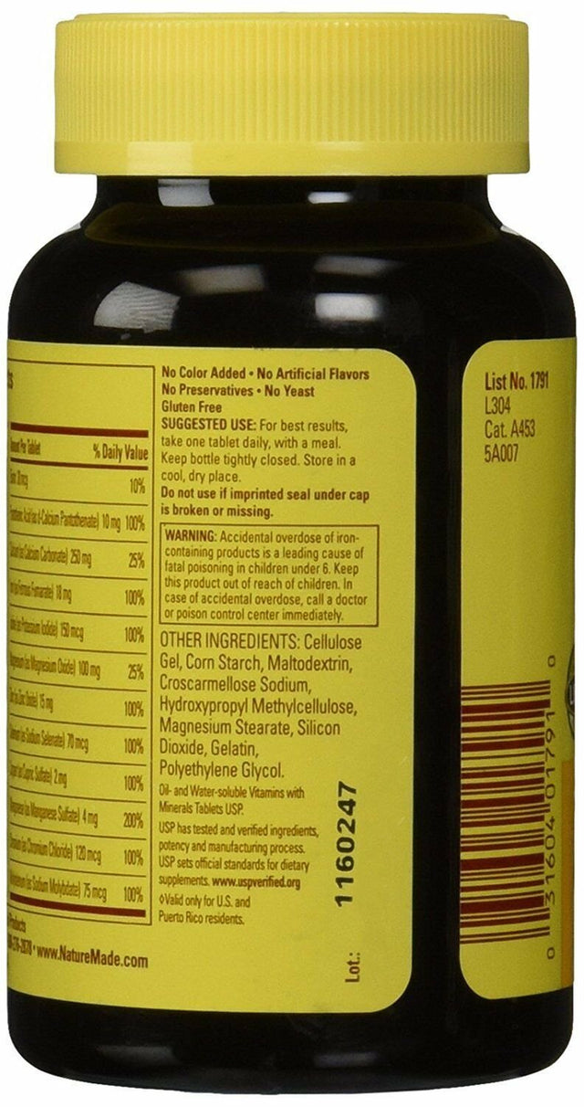 Nature Made Multi for Her Made with D3, with Iron and Calcium Dietary Supplement Tablets, 90 Count