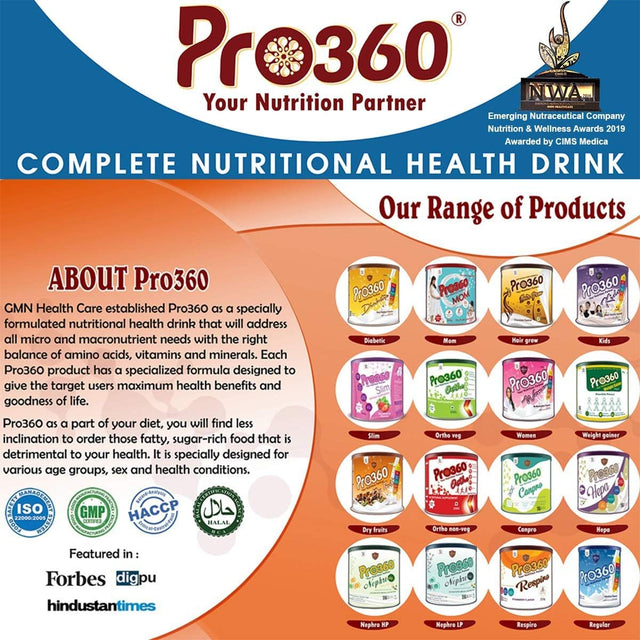 Pro360 Women Nutritional Protein Drink (Butterscotch Flavour) Complete Dietary Supplement for Glowing Skin, Strong Bones, and More Energy, 500 Gm