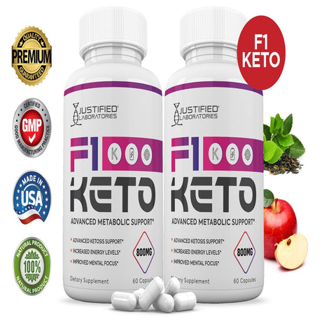 (2 Pack) F1 Keto Keto Pills Includes Gobhb Appetite Control 120 Capsules