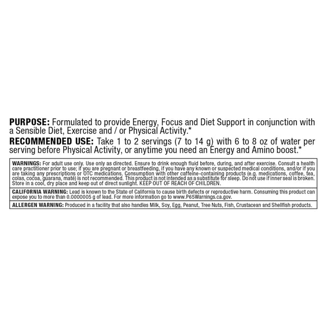 ALLMAX A:CUTS Amino-Charged Energy Drink, Blue Raspberry - 210 G - with Caffeine, Green Coffee Extract, L-Carnitine & 2000 Mg of Taurine - Sugar & Gluten Free - 30 Servings