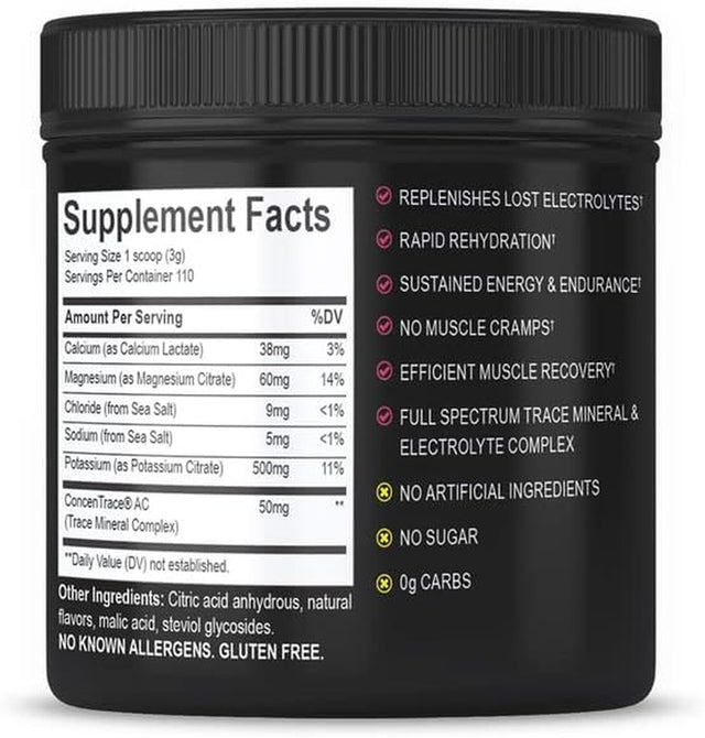 Keto Electrolytes Powder No Sugar - Zero Carb & Zero Calorie Electrolyte Drink Mix - Sugar Free Electrolytes for Hydration Powder - Fasting Electrolytes Raspberry Lemonade Flavor