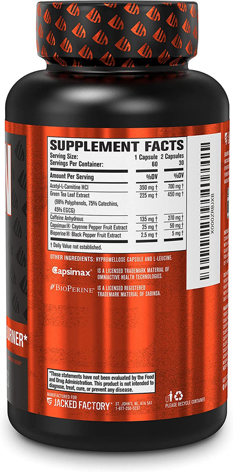 Jacked Factory Burn-Xt Thermogenic Fat Burner - Appetite Suppressant for Weight Loss & Androsurge Estrogen Blocker for Men - Testosterone Booster