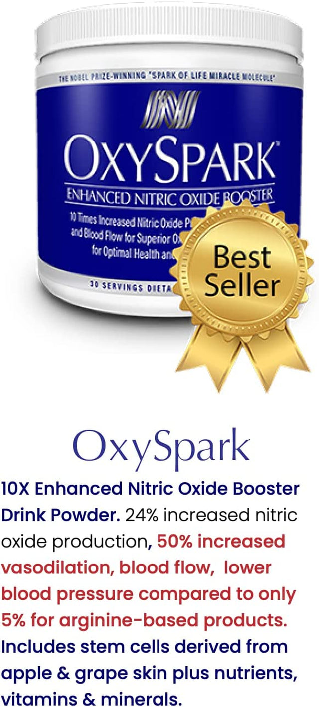 Oxyspark with Vinitrox - Nitric Oxide Supplement for Blood Pressure Support, Heart Health, Energy Boost, Circulation, and More (30 Servings)