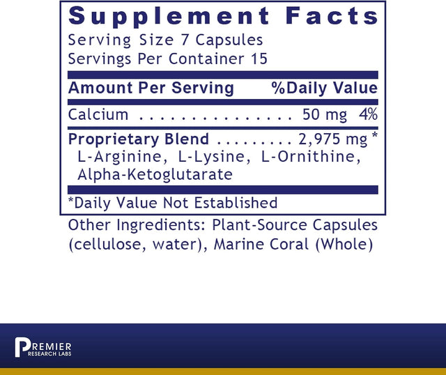 Premier Research Labs Amino HGH - Essential Amino Acids Formula - for Lean Muscle Support - with Arginine, Lysine, Ornithine, Alpha-Ketoglutarate - 105 Plant-Source Capsules