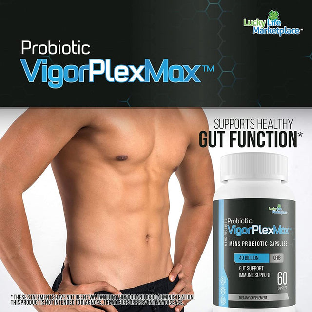 Probiotic Vigor Plex Max - Mens Probiotic Capsules - Our Best Male Formula - 40 Billion Cfu’S - Premium Probiotic Formula for Male Health - Gut Support - Immune Health - Digestive Health