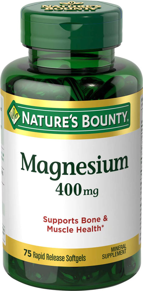 Nature'S Bounty Magnesium Rapid Release Softgels, 400 Mg, 75 Ct