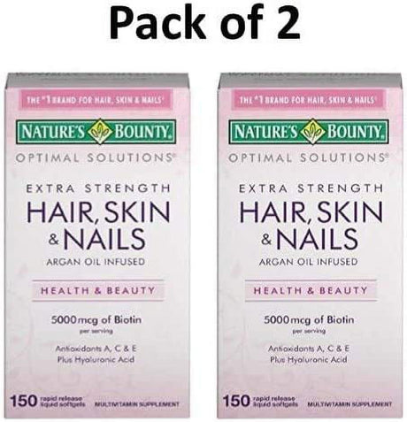 Nature'S Bounty Extra Strength Hair Skin Nails, 150 Count,Pack of 2