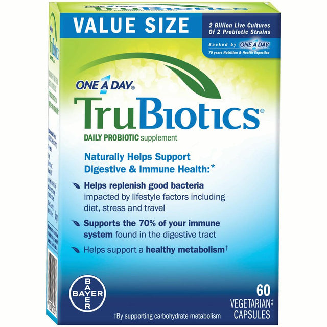 One a Day TRUBIOTICS, Daily Probiotic Supplement for Digestive and Immune Health*, Men and Women, 60-Capsule