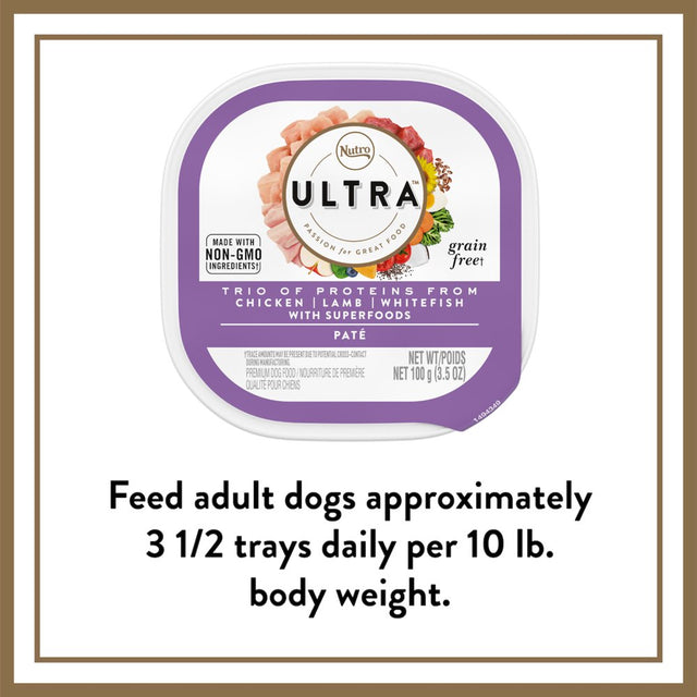 Nutro Ultra Adult Grain Free Wet Dog Food, Chicken, Lamb & Whitefish Trio, (12) 3.5 Oz. Trays