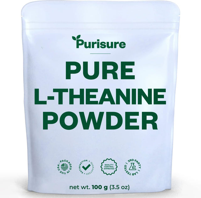 L-Theanine Powder, 100 G, Pure L Theanine Powder That Promotes Relaxation and Focus, L-Theanine Supplement for Cognitive Function, No Fillers, Non-Gmo, 1000 Servings