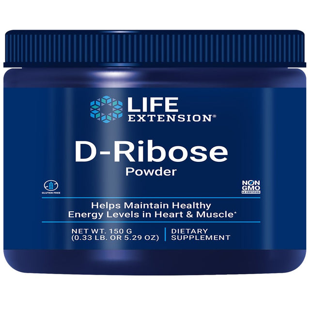 Life Extension D-Ribose Powder, 150 Grams - Helps Maintain Healthy Energy Levels in Heart, Muscles & Replenish Healthy Cellular Energy after Exercise - Gluten-Free, Non-Gmo, Vegetarian