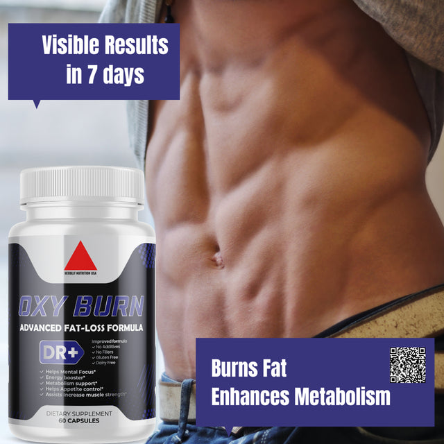 Oxy Burn Belly Fat Burner Pills to Lose Stomach Fat, Weight Loss Pills for Men 60 Capsule