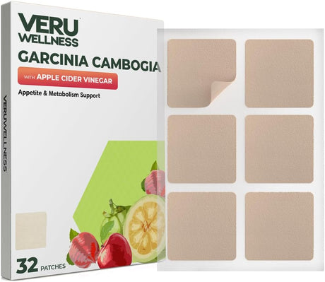 Veru Wellness Garcinia Cambogia Weight Management Patch - Pure Blend Garcinia Cambogia with Apple Cider Vinegar, B12, Green Bean Coffee - Natural Energy Carb Blocker