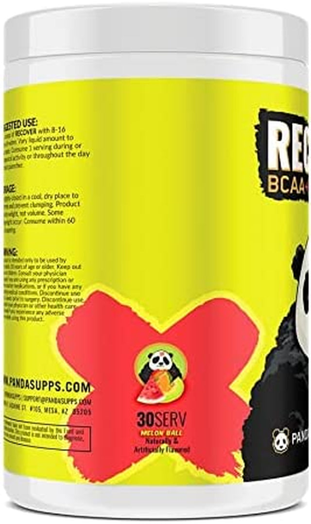 Underground Bio Labs™ Panda SUPPS – Recover BCAA + Hydration - 30 Servings, 5G BCAA 2:1:1, 1G L-Tyrosine, Coconut Water Powder, L-Glutamine, Stim-Free, Superior Taste and Absorption (Melon Ball)