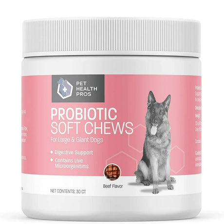 Pet Health Pros Dog Probiotic Chews for Dogs - Support Healthy Digestion Dog Probiotics and Digestive Enzymes for Gut Health for Dogs - for Traveling, Kenneling and Training - Large/Giant Dog