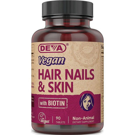 Deva Vegan Hair, Nails & Skin with Biotin 90 Tabs