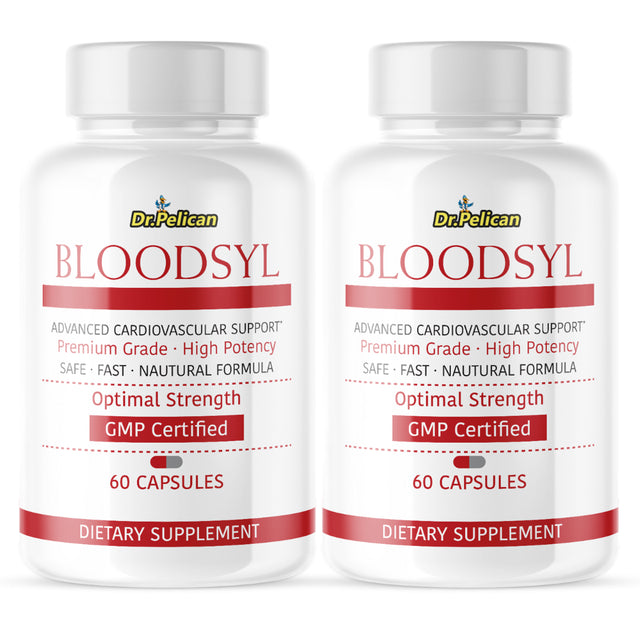 Bloodsyl- Sugar/Heart/Advanced Cardiovascular Support - 2 Bottles- 120 Capsules- Dr.Pelican