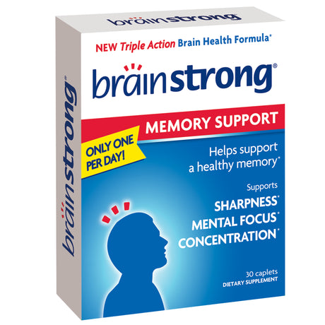 Brain Strong Memory Caplets, Supports Sharpness, Mental Focus, & Concentration, 30 Count