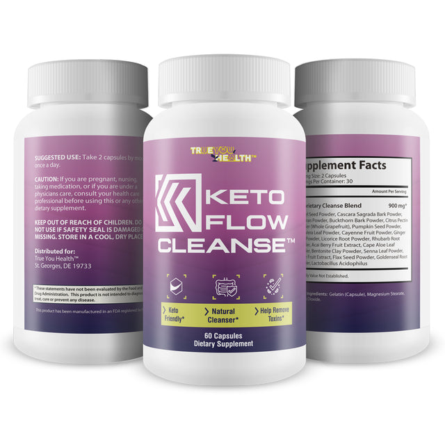 Keto Flow Cleanse - Natural Cleanse Aid - Support Waste & Toxin Elimination - Acai Cleanser Keto Pills with Probiotics - Keto Detox Colon Cleanser to Support Energy, Ketosis, & Digestive Health