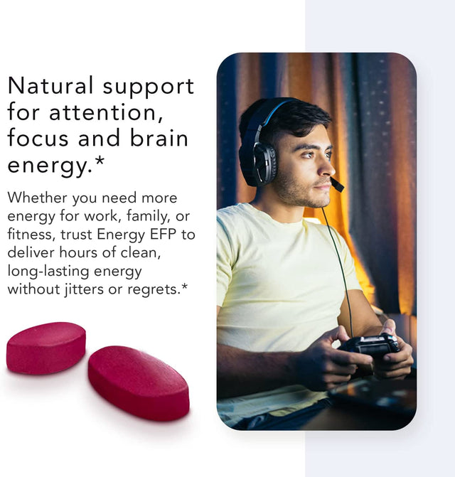 Energy EFP Brain Booster - 60Ct Nootropic Energy Supplements for Focus & Stamina with Citicoline, Vitamin B, Ashwagandha, L-Theanine, Ginseng