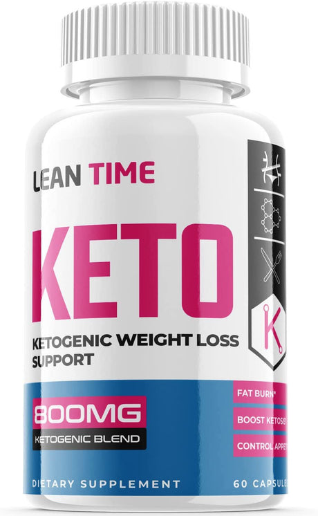 Lean Time Keto - Pills for Ketogenic Weight Loss Support - Energy Boosting Supplements for Weight Management and Metabolism - Advanced Ketogenic Ketones - 60 Capsules (1 Pack)