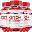 (3 Pack) Platinum Keto+ Keto ACV Gummies Advanced Formula Weight Management Support Fat Burn Metabolism (180 Gummies)