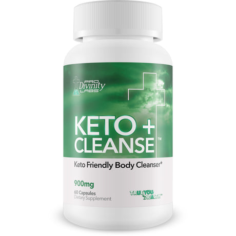 Pro Divinity Labs KETO + CLEANSE - Premium Keto Friendly Body Cleanser with Plant Based Ingredients to Promote Whole Body Health - Support Reduced Bloating & Gut Health with Additional Probiotics