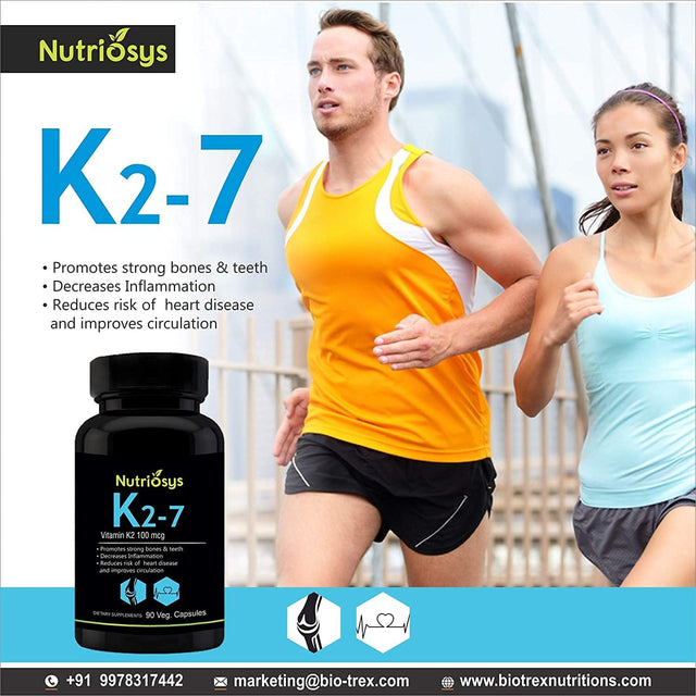 Nutriosys Vitamin K2 as Mk-7-100Mcg - 90 Veg Capsules