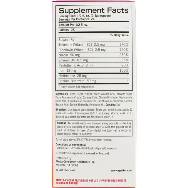 Geritol Liquid Energy Support B-Vitamins 12 Oz (Pack of 3)