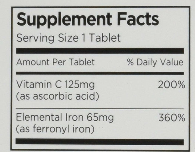 Vitron-C High Potency Iron with Vitamin C Supplement, 60 Ct, 2 Pack